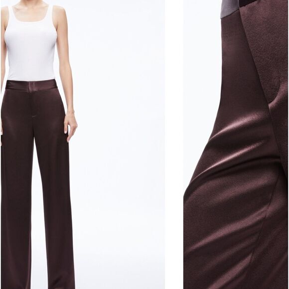 Alice + Olivia Women's JC WIDE LEG SIDE SLIT PANT Pants size 8 NWT $395 - Picture 7 of 8